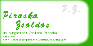 piroska zsoldos business card